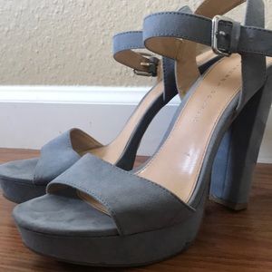 Pale blue heels!